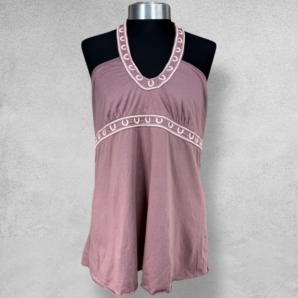Babystyle Halter Top‎ Horseshoe Trim Sleeveless Summer Blouse Women's Medium